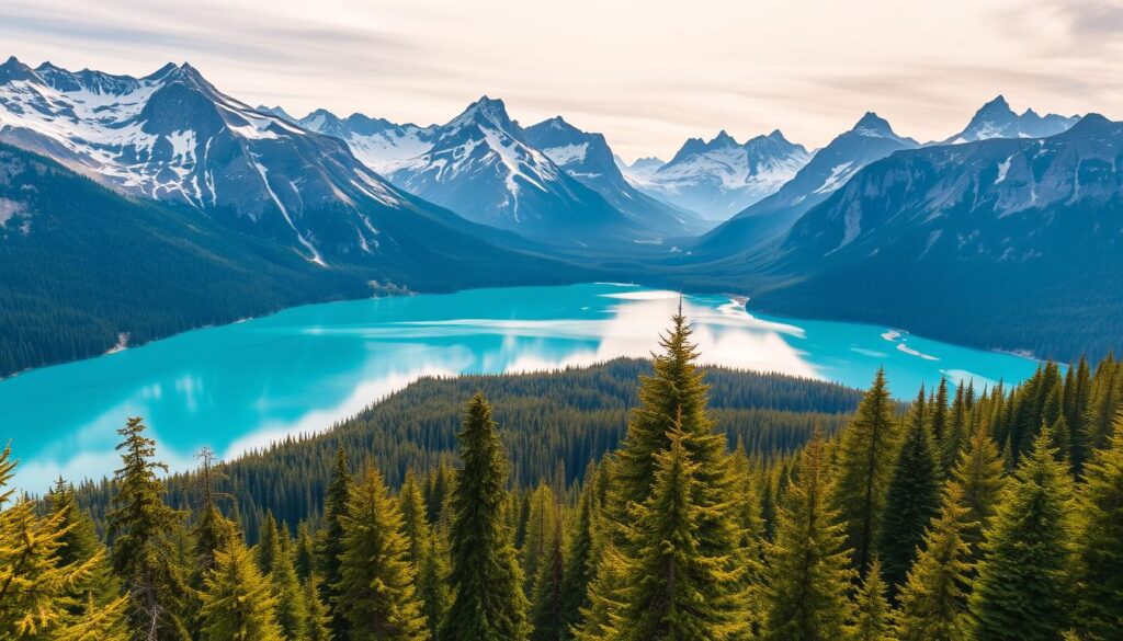 A majestic landscape of the Tatra National Park, Poland. In the foreground, a breathtaking view of the serene Morskie Oko lake, its turquoise waters reflecting the towering, snow-capped peaks that surround it. The middle ground features lush, evergreen forests, their canopy casting a warm, golden glow as the sun's rays filter through. In the background, the rugged, jagged silhouettes of the Tatra Mountains rise majestically, their rocky outcroppings and sharp ridges creating a dramatic, almost ethereal skyline. The scene is bathed in a soft, diffused lighting, creating a sense of tranquility and awe-inspiring grandeur. A perfect representation of the natural beauty and wonder of the Tatra National Park. A majestic landscape of the Tatra National Park, Poland. In the foreground, a breathtaking view of the serene Morskie Oko lake, its turquoise waters reflecting the towering, snow-capped peaks that surround it. The middle ground features lush, evergreen forests, their canopy casting a warm, golden glow as the sun's rays filter through. In the background, the rugged, jagged silhouettes of the Tatra Mountains rise majestically, their rocky outcroppings and sharp ridges creating a dramatic, almost ethereal skyline. The scene is bathed in a soft, diffused lighting, creating a sense of tranquility and awe-inspiring grandeur. A perfect representation of the natural beauty and wonder of the Tatra National Park.